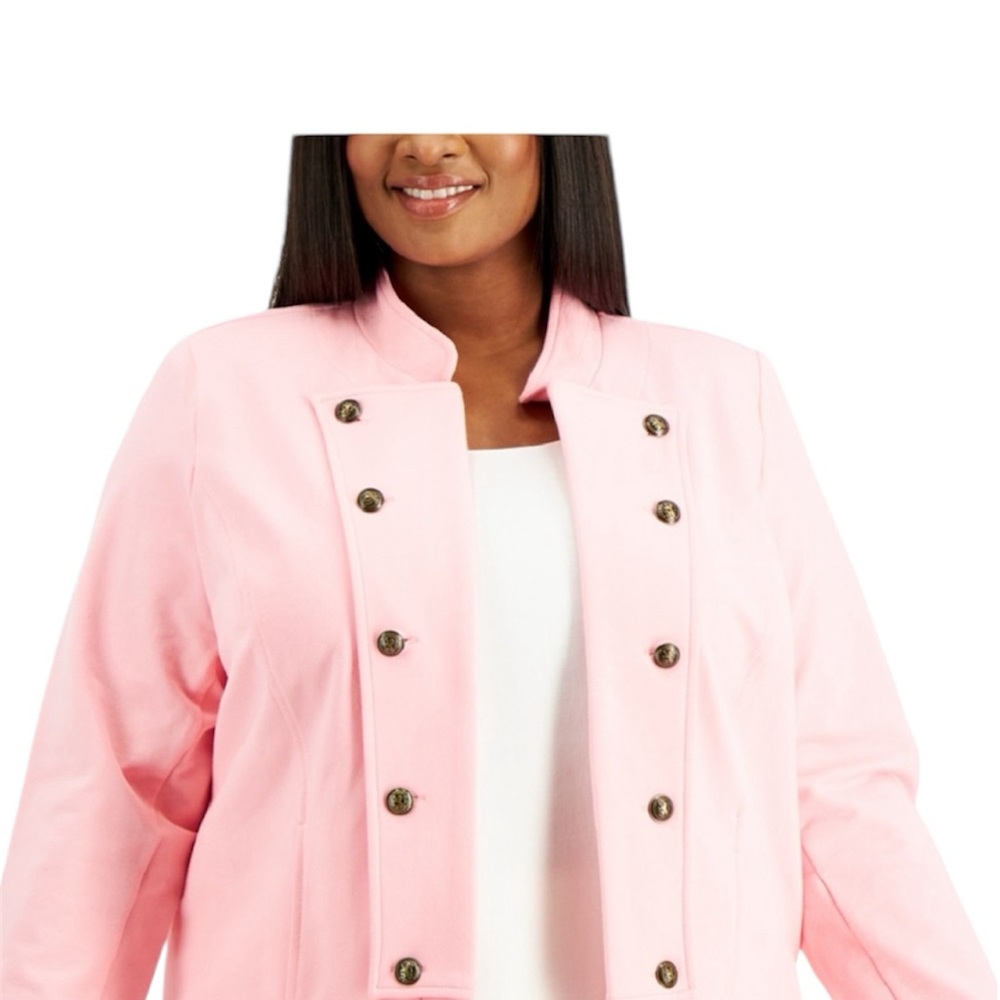 Tommy Hilfiger Women's Military Band Jacket Pink Size 2X